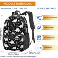 thumbnail image 3 of Black White Dinosaur Skeletons Bold 17" Waterproof Oxford School Backpacks for Teens, S-Shape Padded Straps, for School, Travel, Hiking, Camping, 3 of 5
