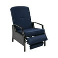 thumbnail image 2 of ModFusion 2-Piece Outdoor/Indoor Wicker Recliner Chair 250 lbs Capacity with Adjustable Seat Cushion and Extendable Footrest, Navy Blue, 2 of 11