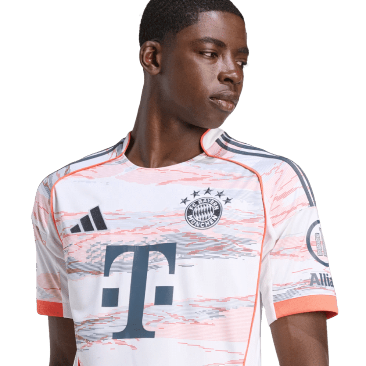 adidas Men's Bayern Munich 25/26 Away Jersey - White/Orange/Gray (L)