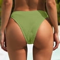thumbnail image 3 of GEWSEY Sexy Bikini Bottom for Women Ruched Swim Bottom Cheeky Swimsuit Mid Waisted Tankini Bottoms Only (Light Green, S), 3 of 5