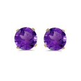 thumbnail image 2 of 0.80ct Amethyst Stud Earrings February Birthstone 14k Yellow Gold, 2 of 2
