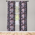 thumbnail image 3 of Ambesonne Floral Curtains, Poppies Leaves Ornament Art, Pair of 28"x84", Pale Lilac Lavender and Grey, 3 of 5