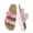 pink, variant on Genuine Leather Flat Sandals For Women Thick-soled Cork Footbed, Slip On Clog Mules With Adjustable Double Buckle, Open Toe Flat Slide Shoes, Summer Outdoor Back Strap Slides