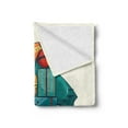 thumbnail image 2 of Vintage Car Soft Flannel Fleece Throw Blanket, Cartoon Style Automobile Rickshaw with Summer Vacation Luggage and Surfboard, Cozy Plush for Indoor and Outdoor Use, 60" x 80", Multicolor, by Ambesonne, 2 of 5