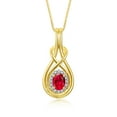 thumbnail image 2 of RYLOS Matching Jewelry Love Knot Set: Yellow Gold Plated Silver Tennis Bracelet, Ring & Necklace Gemstone w/ Diamonds Adjustable 7"-8" Wrist & 18" Chain Ruby July Birthstone; Size 6, 2 of 9