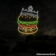 thumbnail image 4 of Glowneon King Burgers Neon Sign, Crown Hamburger LED Sign, Restaurant Fast Food Décor, 4 of 5