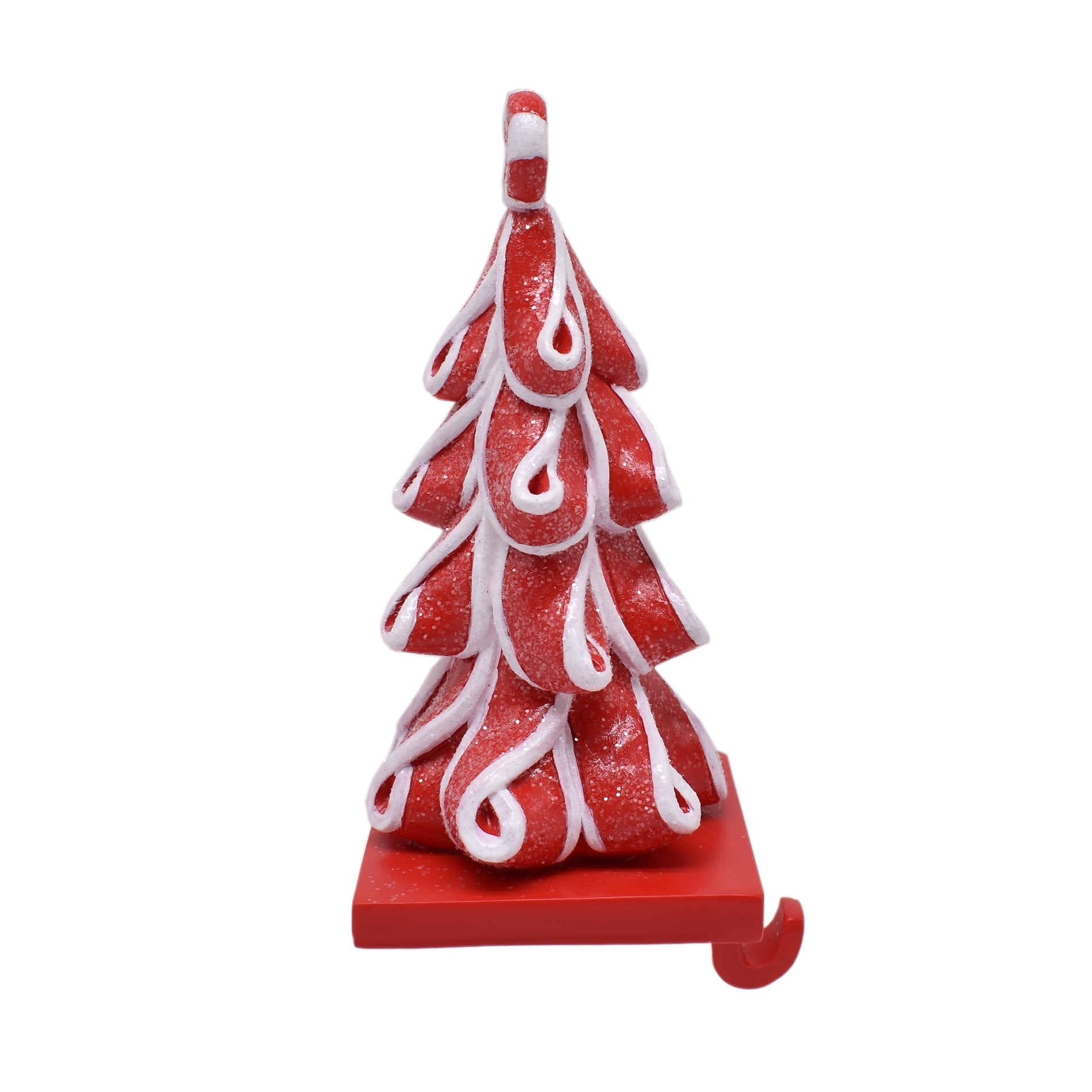 Red and White Peppermint Candy Christmas Stocking Holder, 7.3", by Holiday Time