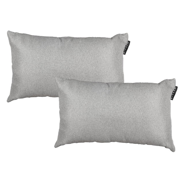 Cojín riñonera decorativa Delta rectangular Set de 2 Gris Arena