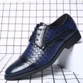 thumbnail image 3 of Men's Business Casual Dress Shoes Classic Wingtip Lace-Up Brogues Modern Formal Woven Leather Oxfords, 3 of 6