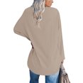 thumbnail image 7 of TKLPEHG Womens Tunic Tops Crew Neck Basic Tunic Tops Fall Tops Solid Color Casual Comfy Lightweight Loose Fashion Long Sleeve T Shirt Pullover (Khaki,S), 7 of 7