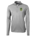 thumbnail image 2 of Men's Cutter & Buck Gray Nashville SC DryTec Virtue Eco Pique Recycled Quarter-Zip Pullover, 2 of 3