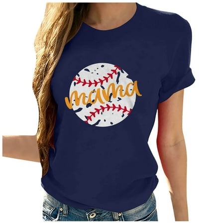 

Going Out Blouses for Women Women s Short Sleeve Round Neck Printed Loose Tops Blouse T-shirt Going Out Blouses for Women Dark Blue L