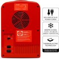 thumbnail image 6 of Classic  Bottle 4L  Fridge with 12V  and 110V AC Cords, 6 Can Portable Cooler for Snacks, Drinks, Cosmetics, Desk Home Office Dorm Red, 6 of 10