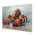 thumbnail image 2 of Designart "Delicate Marine Lobster I" Lobster Metal Art Living Room, 2 of 5