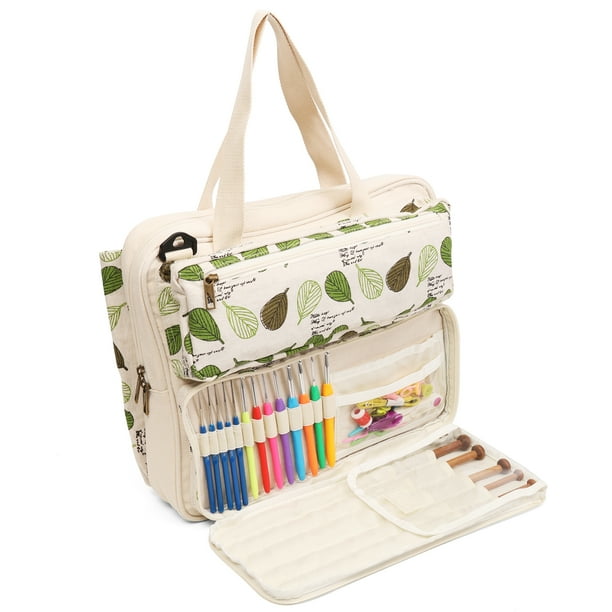 Lavievert Knitting Tote Bag Yarn Storage Bag for Carrying Projects