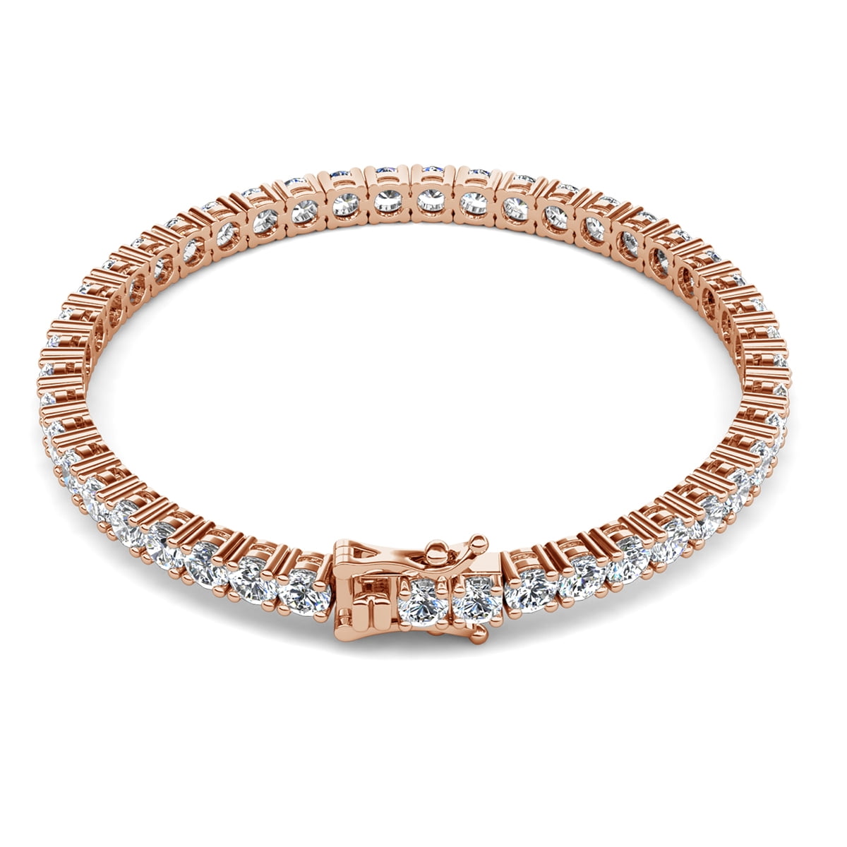 Cate & Chloe Kaylee 18k Rose Gold Plated Tennis Bracelet with Simulated Diamonds Gift for Women