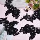 thumbnail image 4 of 2 pares de apliques de encaje bordado con forma de flor, parche floral de encaje negro, par de apliques de encaje con efecto espejo para costura, manualidades y decoración., 4 of 9