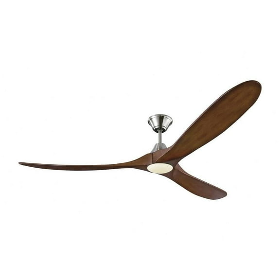3 Blade 70 inch Ceiling Fan with Light Kit-Brushed Steel Finish-Koa Blade Color Bailey Street Home 96-Bel-3087756