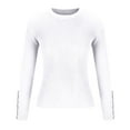 thumbnail image 3 of DeHolifer Sweaters for Women Crewneck Long Sleeve Solid Color Ribbed Knit Sweaters Loose Casual Blouse Tops White S, 3 of 6