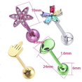 thumbnail image 2 of WASOLIE 4Pcs 14G Stainless Steel Tongue Rings Barbells Mix-color Body Piercing Jewelry, 2 of 6