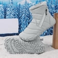 thumbnail image 3 of Mepaouo Kids Snow Boots Girls Boys Toddlers Winter Warm Fleece Lined Waterproof Ankle Booties(Grey,1), 3 of 6