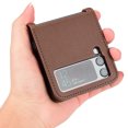 thumbnail image 4 of TECH CIRCLE for Samsung Galaxy Z Flip3 5G 2021 Case,Premium Lychee Texture PU Leather Wallet Case with Card Slot Shockproof Slim Fit Protective Phone Case,Brown, 4 of 7