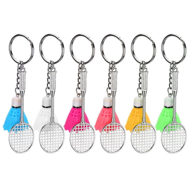 6Pcs Mini Porte-Clés Pendentif Simulation Badminton Battledore Décoration Suspendue