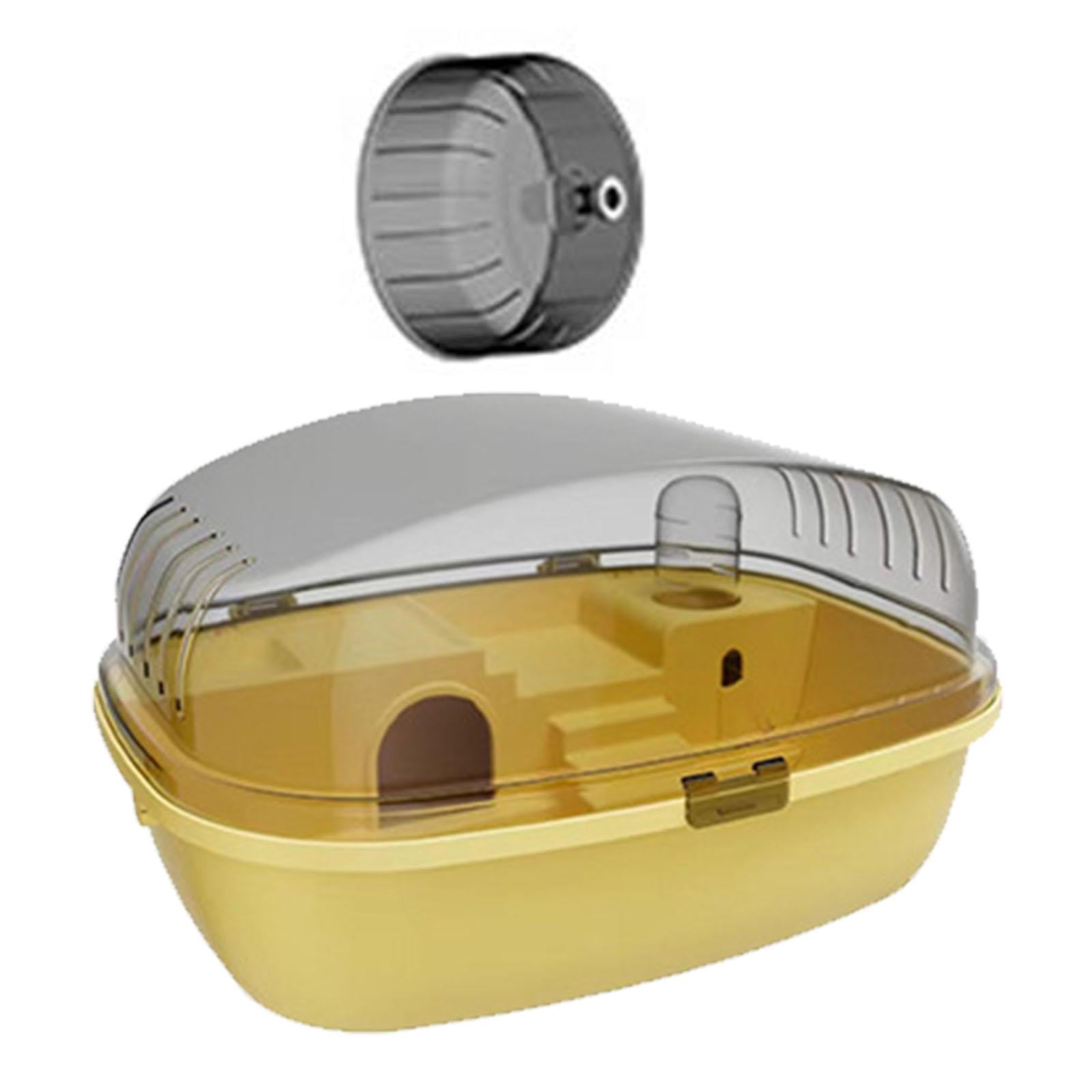 Bvdfgk Large Hamster Cage Openable Top Exercise Playing House Clear Gerbils Ventilation Yellow