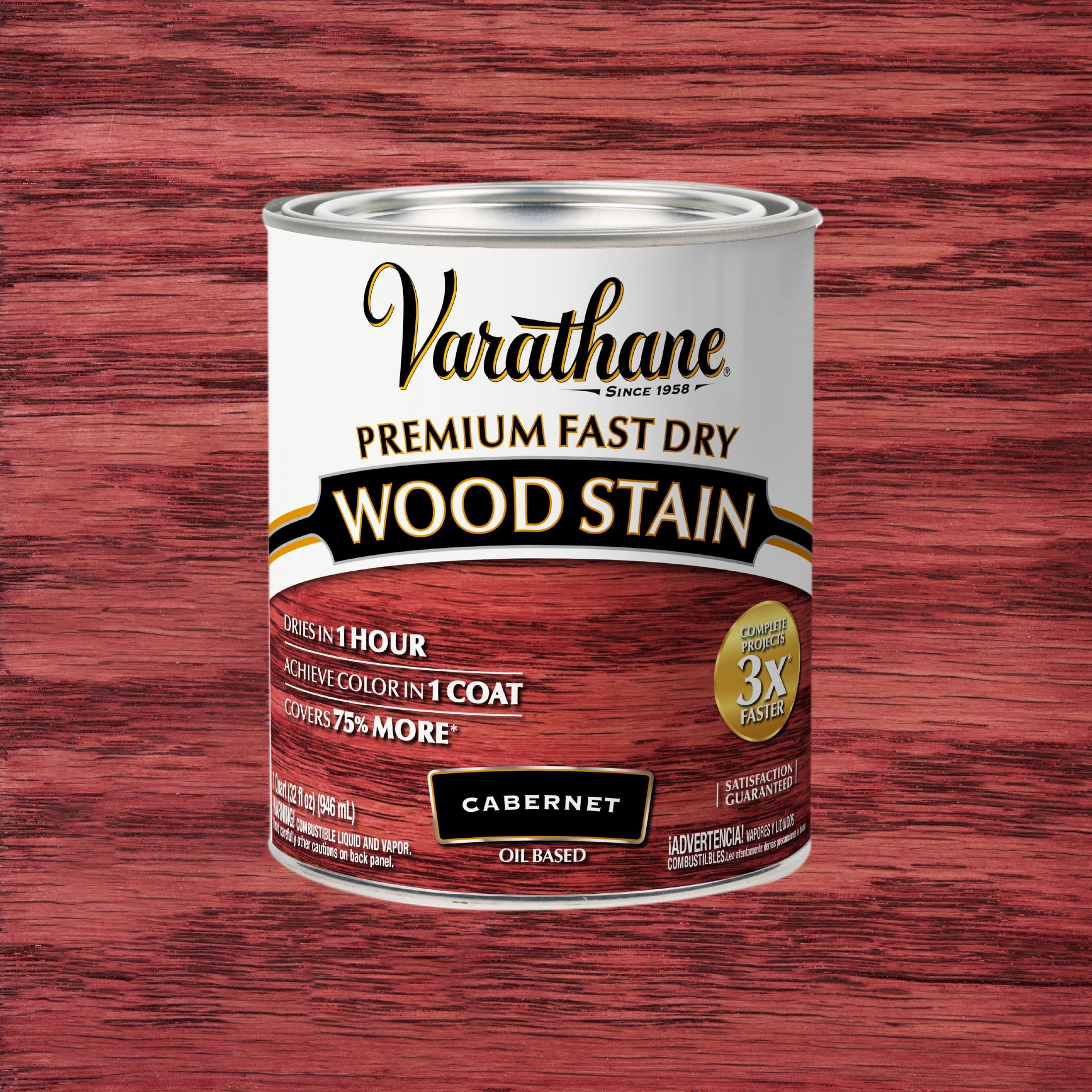 (2 pack) Cabernet, Varathane Premium Fast Dry Wood Stain-262016, Quart