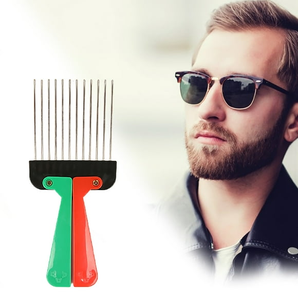 Neinkie 3Pcs/Set Afro Pick Comb Metal Hair Pick Afro Braid Pick Hairdressing Detangle Wig Braid Hair Styling Comb Styling Tool
