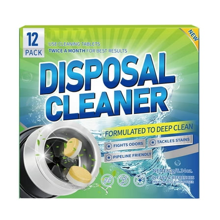 Garbage Disposal Cleaner Deodorizer Tablets - 12 Pack,Sink Garburator Disposer Freshener, Kitchen Drain Cleaning Care