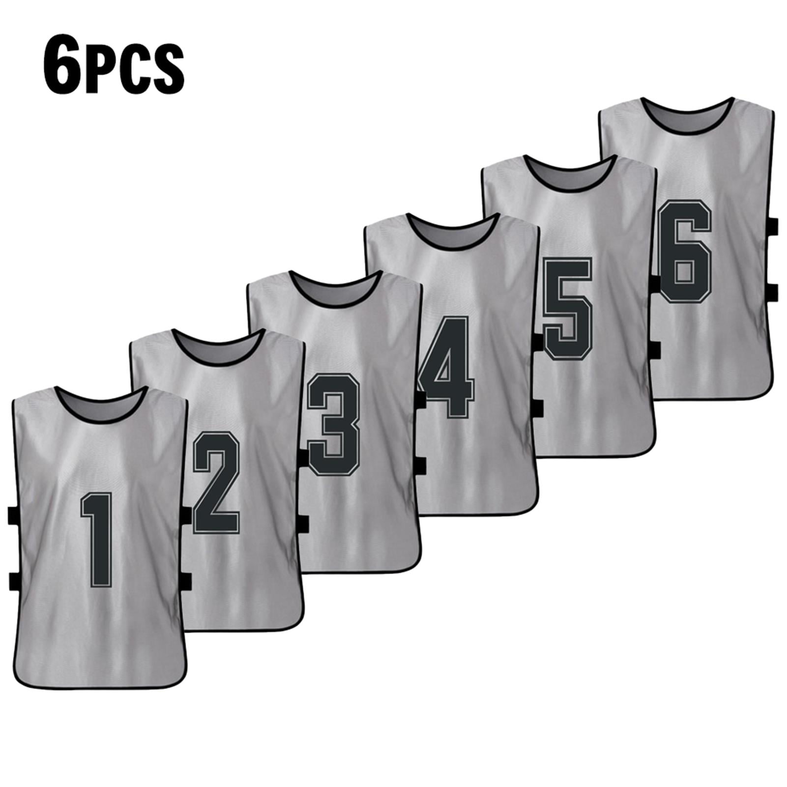 Set 6 PRO QUALITY scrimmage vests pinnies Youth gray Soccer Football  training 