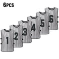 thumbnail image 1 of Tignapoo 6-Pack Kids Reversible Sports Vests with Numbers 1-6 - Comfortable and Breathable for Boys and Girls, Available in Multiple Colors Including Grey, 1 of 6