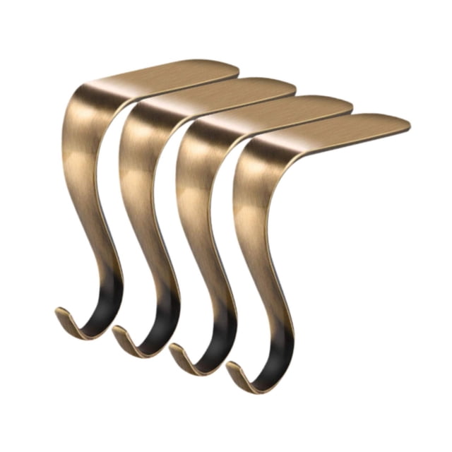 Soportes para medias navideñas perfecl 4 colgadores de metal Bronce