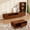 BCD-L: Brown Cabinet Set, variant on 90.6'' Walnut Finish Entertainment Center for TVs up to 75", Mid-century Modern Wood Media Console, TV Stand with Storage and 3-tier Display Case with Drawers for Living Room and Bedroom, Brown