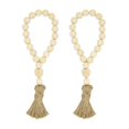 thumbnail image 2 of 2pcs Exquiste Tassel Wood Bead Garland Wood Bead String Beads Ornaments For Home Car Decoration, 2 of 5