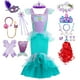 thumbnail image 2 of Vestido de princesa de La Sirenita, disfraz de Ariel para niñas, Cosplay para niños, ropa de fiesta de cumpleaños y Carnaval Fivean unisex, 2 of 2