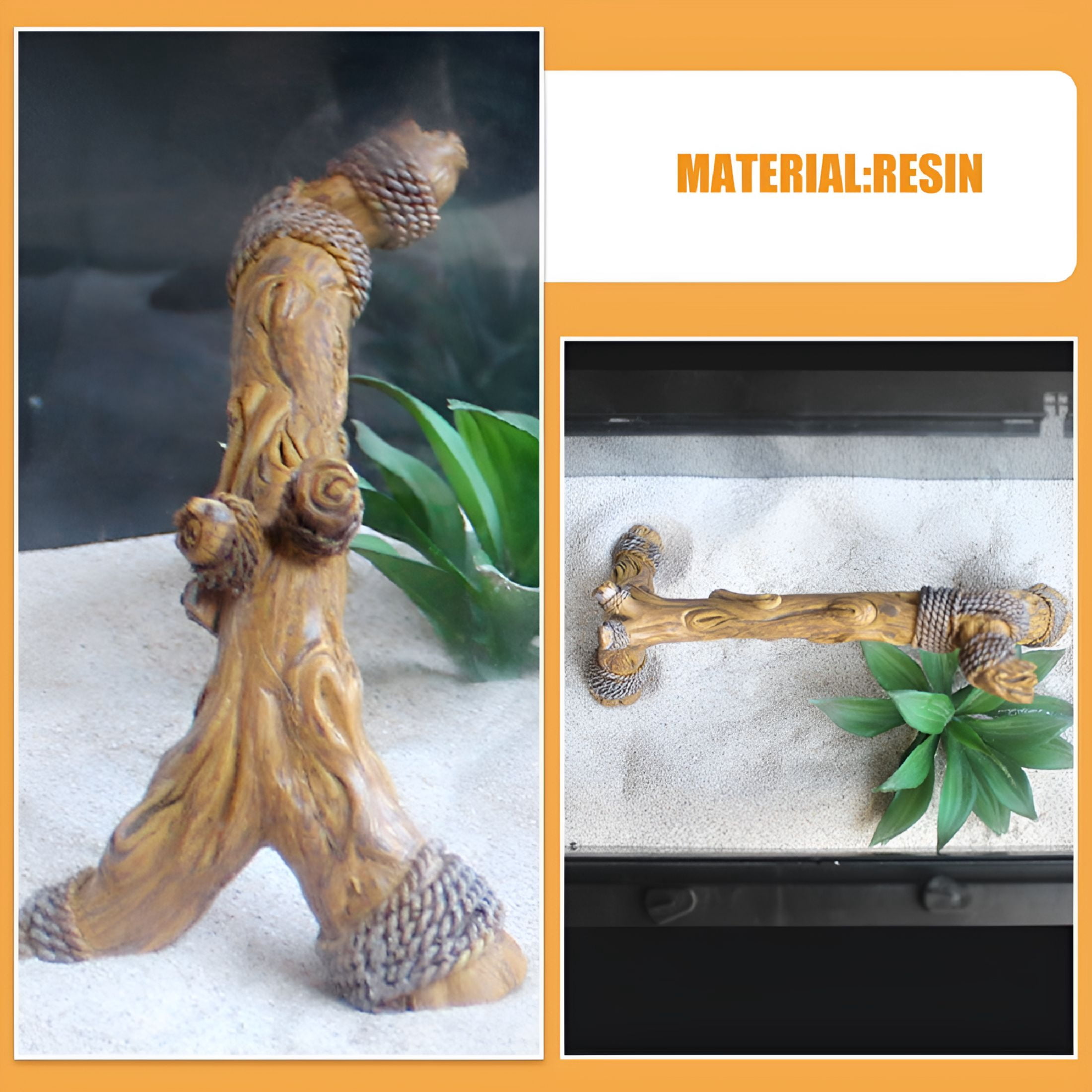 BPPEG Reptile Climbing Branch For Terrariums Snake Decor For Tanks Driftwood For Aquariums Reptile Resin Wood Branch Accessories