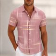 thumbnail image 2 of Rggeeun Men'S T-Shirts Tie-Dye Striped Pattern Short Sleeve Collar with front Buttons Cardigan Loose Fit Soft Breathable for Summer Workout Cozy Tee,Light Pink,Xl, 2 of 4
