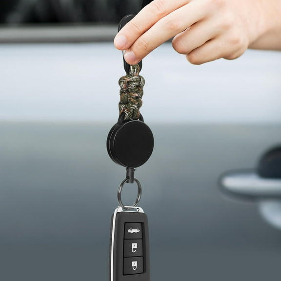 WHAMVOX 4pcs Retractable Keychain Carabiner Badge Holder Key Carabiner Extendable Key Rope Key Ring Key Leash For Outdoor Activities