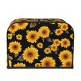 thumbnail image 3 of Toasting Machine Cover 4 Pieces 12.4×10.6×8.3in Dust-Proof Explosion-Proof Waterproof And Wear-Resistant Hollow Bottom Yellow Sunflowers Black Background, 3 of 7