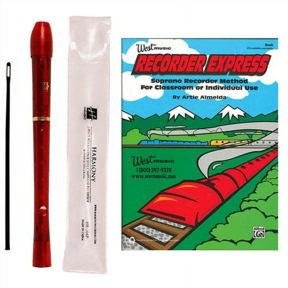 Harmony R Series HR304R Recorder Red w/Recorder Express Book