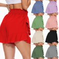 thumbnail image 4 of EDFBUYKRS Female Skirts Skirts for Women Black Jean Women's Short Skirt European and Mini Wrap Skirt Beach Casual Elegant High Waist Shorts, 4 of 8