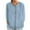 Blue, variant on Admvng Linen Shirts for Women Summer V Neck Leisure Three-quarter Sleeve Solid Casual Loose Shirts S-2XL