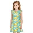 thumbnail image 1 of Fotbe Yellow Lemon Vestido de Dormir para Niñas de 3 a 10 Años, Mangas Cortas, Estilo Princesa, Pijama Camisón con Mangas Voladas-Small, 1 of 6