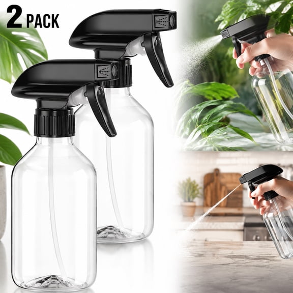 Plastic Spray Bottles 10oz/300ml, Adjustable Mist & Stream Spray Bottle, No Leak No Clog, BPA Free Water Spray Bottle for Plants, Hair, Cleaning, Cooking, Gardening, Home & Salon Use