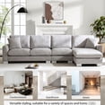 thumbnail image 4 of Oversized L-shaped Chenille Sofa with Chaise / Relax Comfortably in Living Room, Office or Apartment, 4 of 6