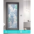 thumbnail image 5 of Window Privacy Film, Blue Teal Grey Coral UV Sun Blocking Window Tint Film Heat Control One Way Blackout Window Film, Spring Summer Coastal Ocean Beach Non Adhesive Static Cling Sticker 17.7x39.3 In, 5 of 7