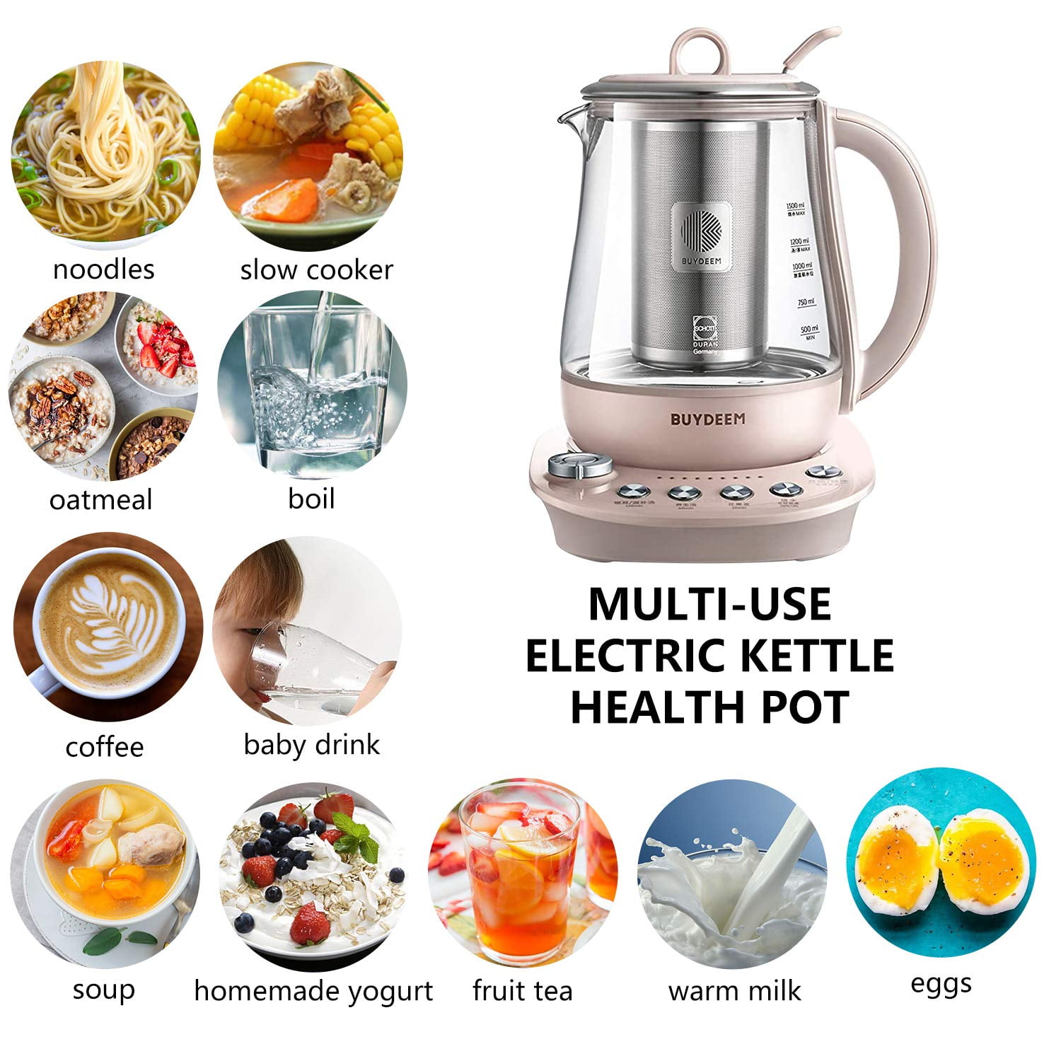 BUYDEEM K313 Travel Electric Kettle, Mini Healthy-Care Beverage Cozy G –  Deal Supplies