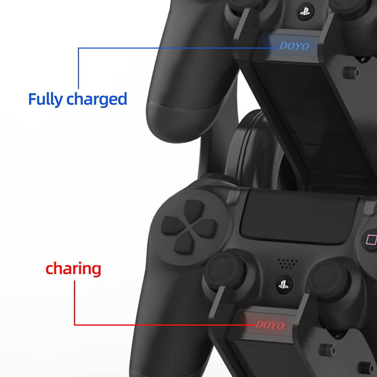 PS4 Controller Charger, PS4 Charger USB Charging Dock Station Compatable  with Dualshock 4, Upgraded Fast-Charging Port for Playstation 4 Controllers